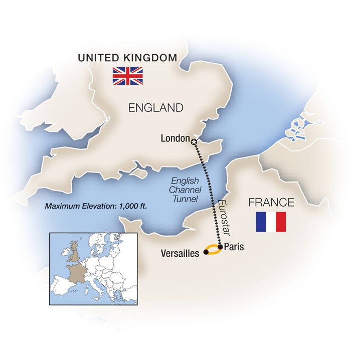 Bridges London and Paris Map