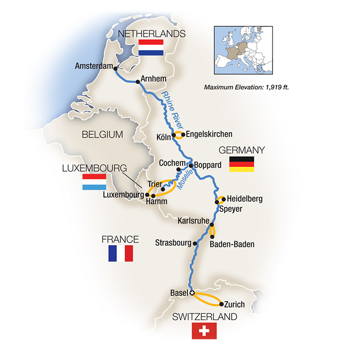 Rhine Moselle River Cruise Map