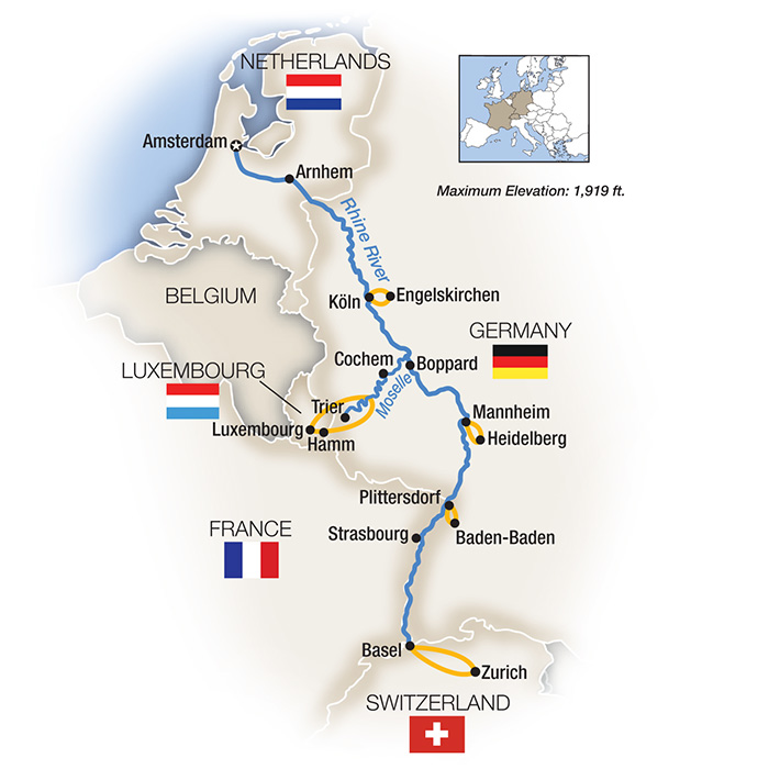 Rhine Moselle River Cruise Map