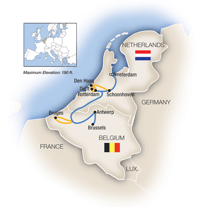 Belgium and Holland Map