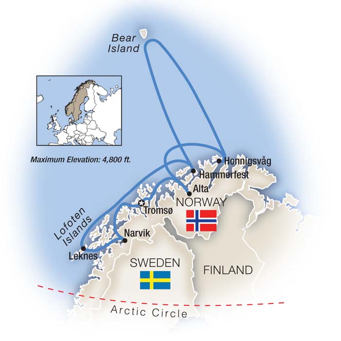 Northern Lights Cruise Map