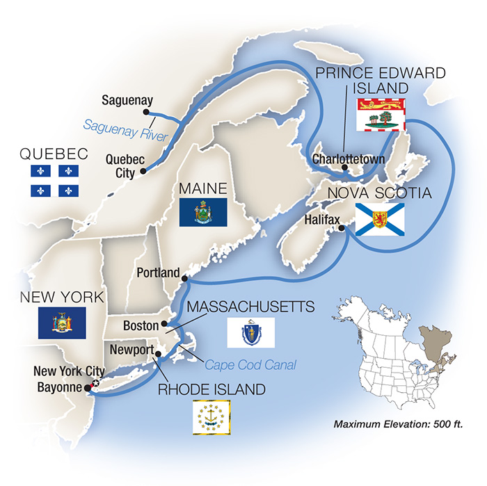 Canada and New England Map
