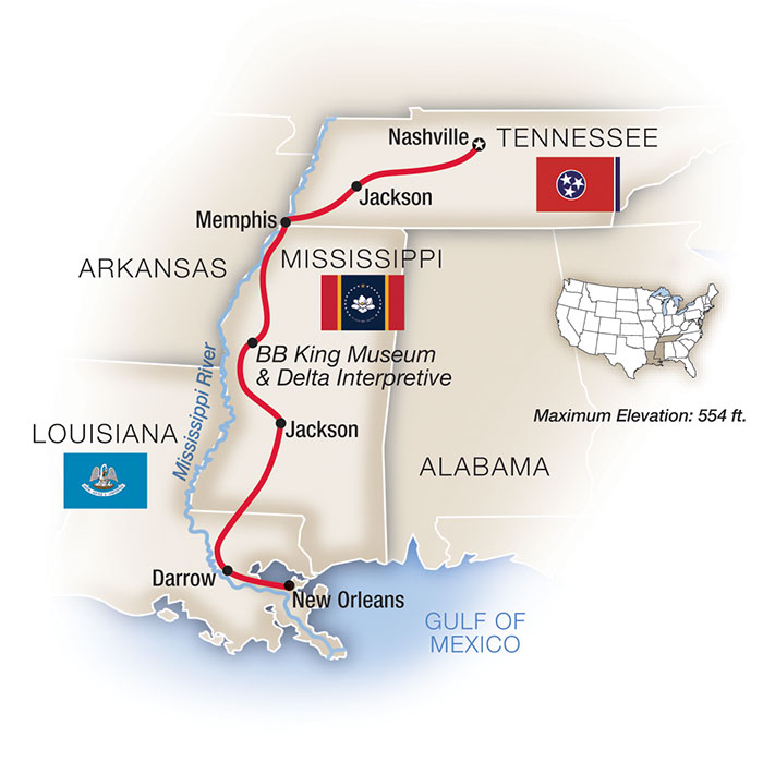 Mississippi and Louisiana Map MU